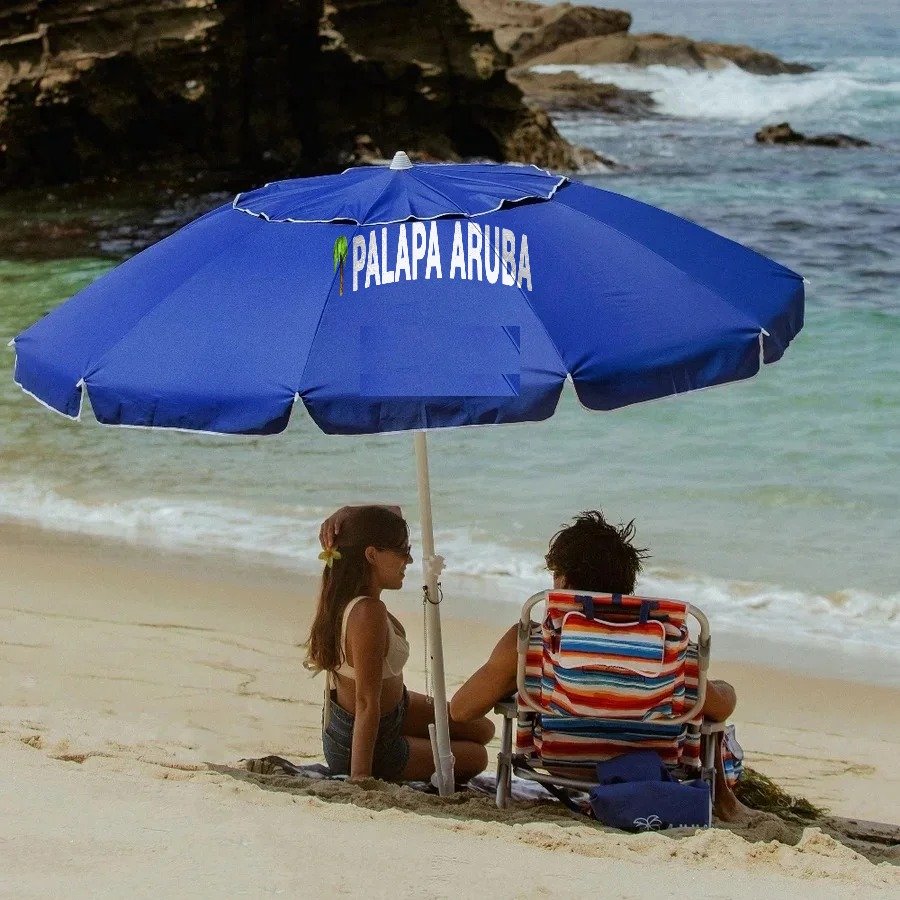 Palapa beach umbrella set in Aruba